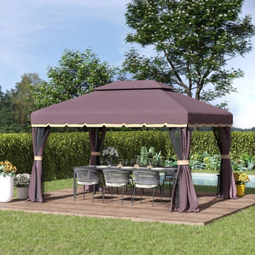 10ft x 13ft Patio Gazebo in Coffee