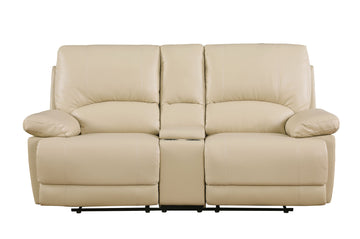 Global United Leather-Air Recliining Sofa - Two Section in Cream