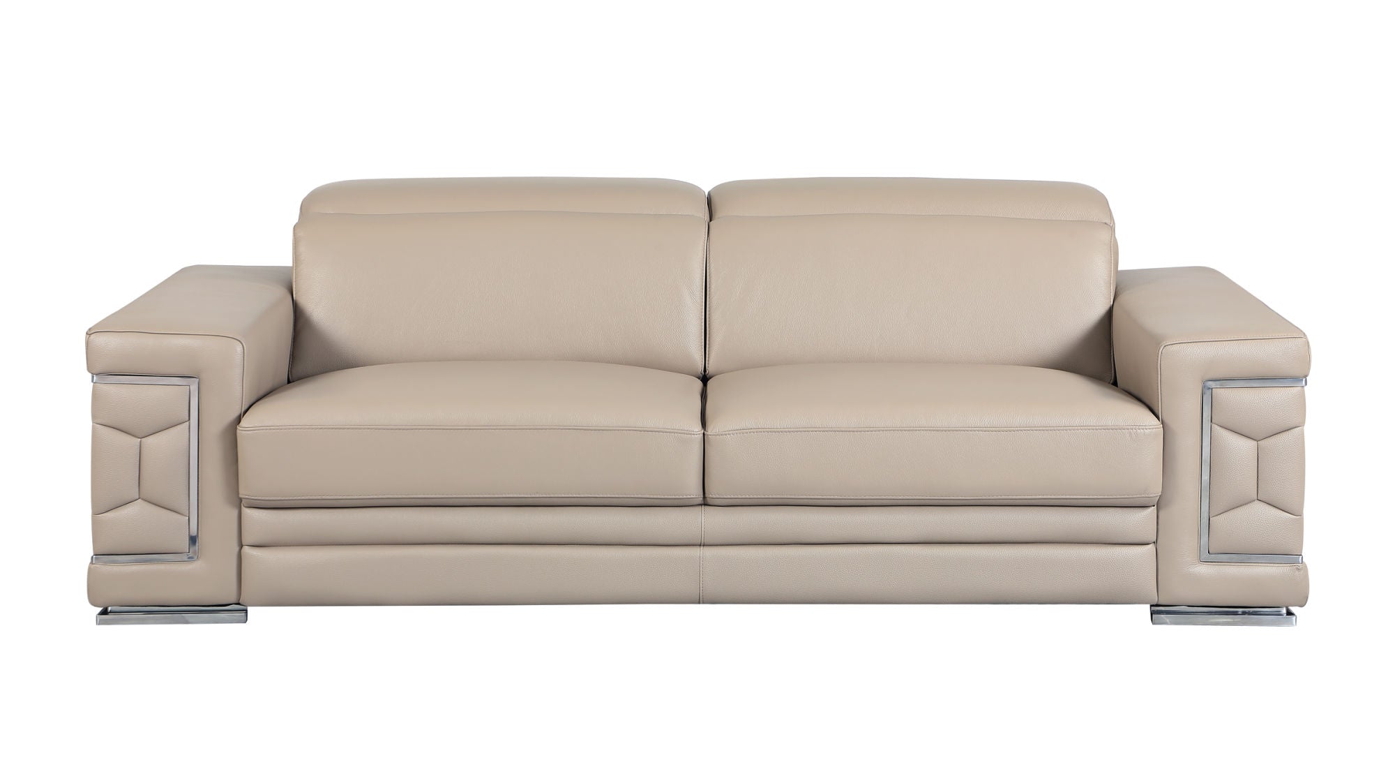 Top Grain Italian Leather Sofa - Beige