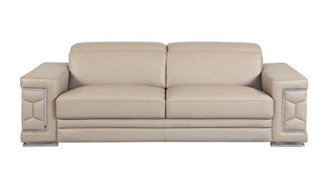 Top Grain Italian Leather Sofa - Beige