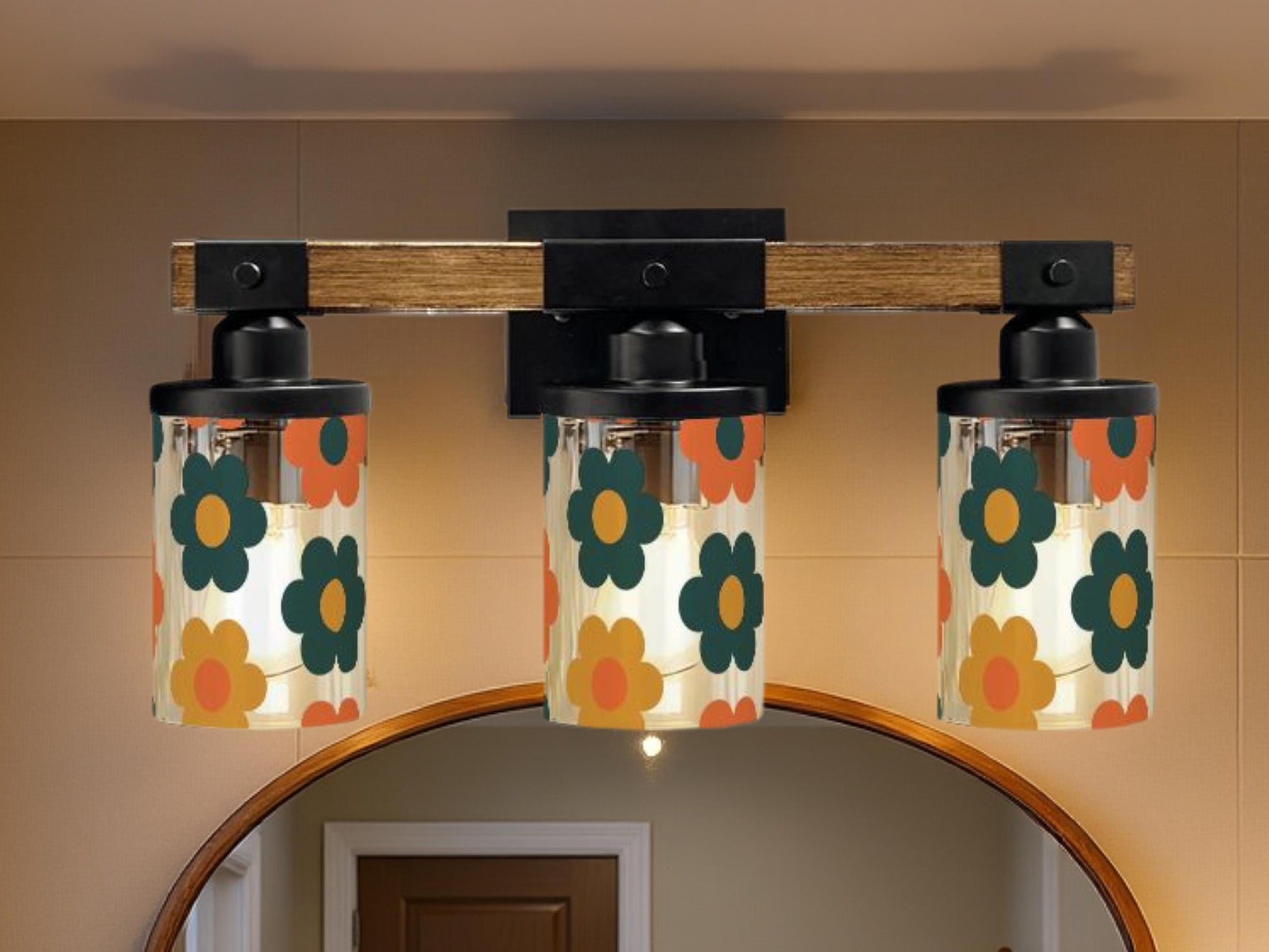 Luxury Vanity Lighting Mid Mod Bathroom Lighting Midcentury Modern 3-Light Decorative Metal and Glass Restroom Light MCM Over Sink Decor
