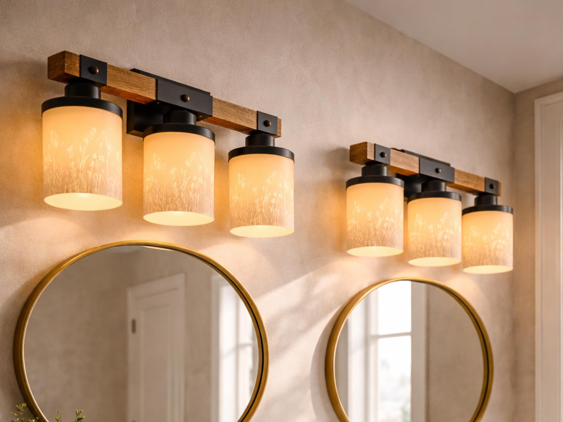 Vanity Light Fixture 3-Light Wildflower Floral Farmhouse Luxury Bathroom Lighting Flowers Metal and Glass Restroom Light Over Sink Decor