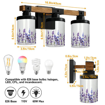 Lavender Meadow Three-Light Vanity Fixture