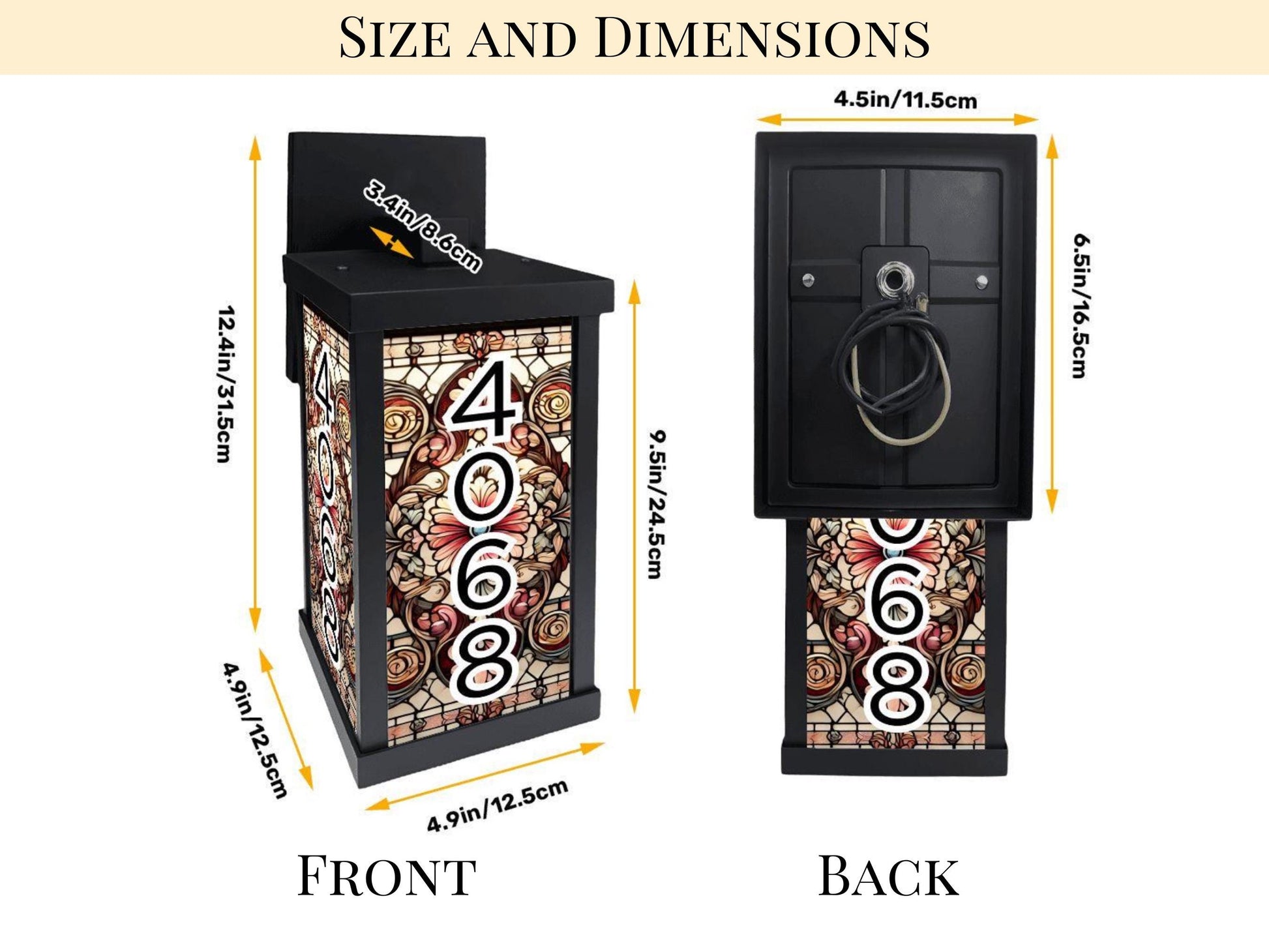 Porch Wall Light Personalized With House Number Stained Glass Wall Sconce Outdoor Lighting Fixture Custom Address Number Lamp Garage Sconce