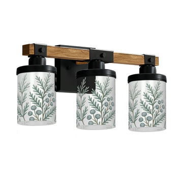 Sage Foliage and Berries Three-Light Vanity Fixture