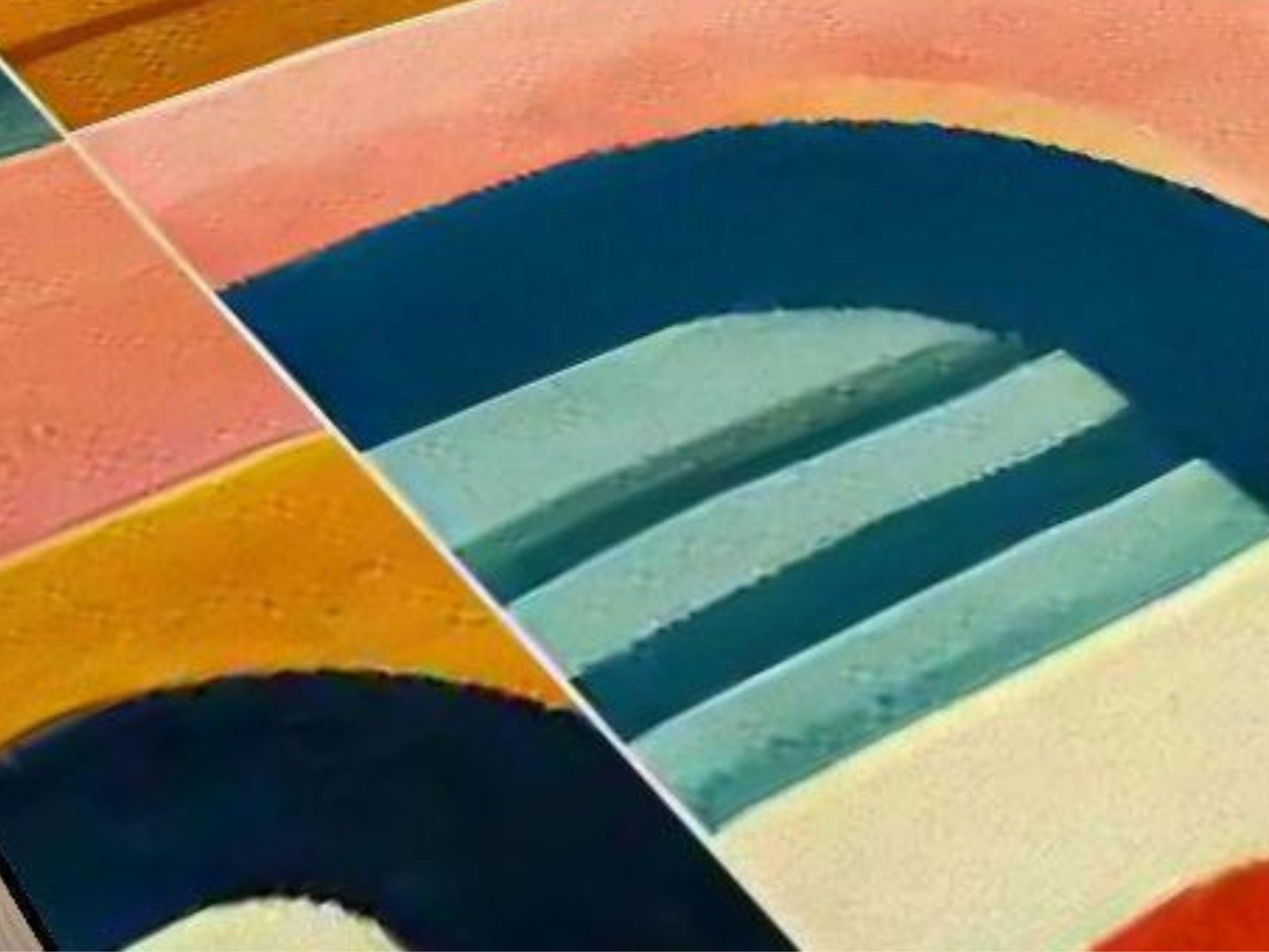 Large Area Rug Custom Size Midcentury Modern Living Room Rug Indoor MCM Design Carpet 96in x 120in Family Room Mid Mod Rug Soft Short Pile