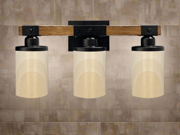 Luxury Bathroom Lighting Minimalist Vanity Light Fixture 3-Light Decorative Metal and Glass Restroom Light Sandy Arch Light Over Sink Decor