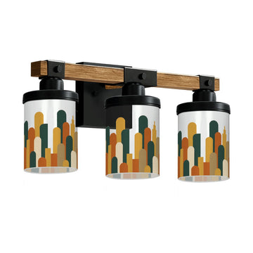 Retro City Skyline Three-Light Vanity Fixture