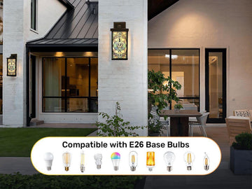 Porch Wall Light Personalized With House Number Stained Glass Wall Sconce Outdoor Lighting Fixture Custom Address Number Lamp Garage Sconce