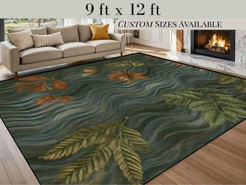 9ft x 12ft Large Area Rug Cottagecore Plant Large Living Room Rug Indoor Outdoor Design Carpet 108in x 144in Family Room Rug Soft Short Pile