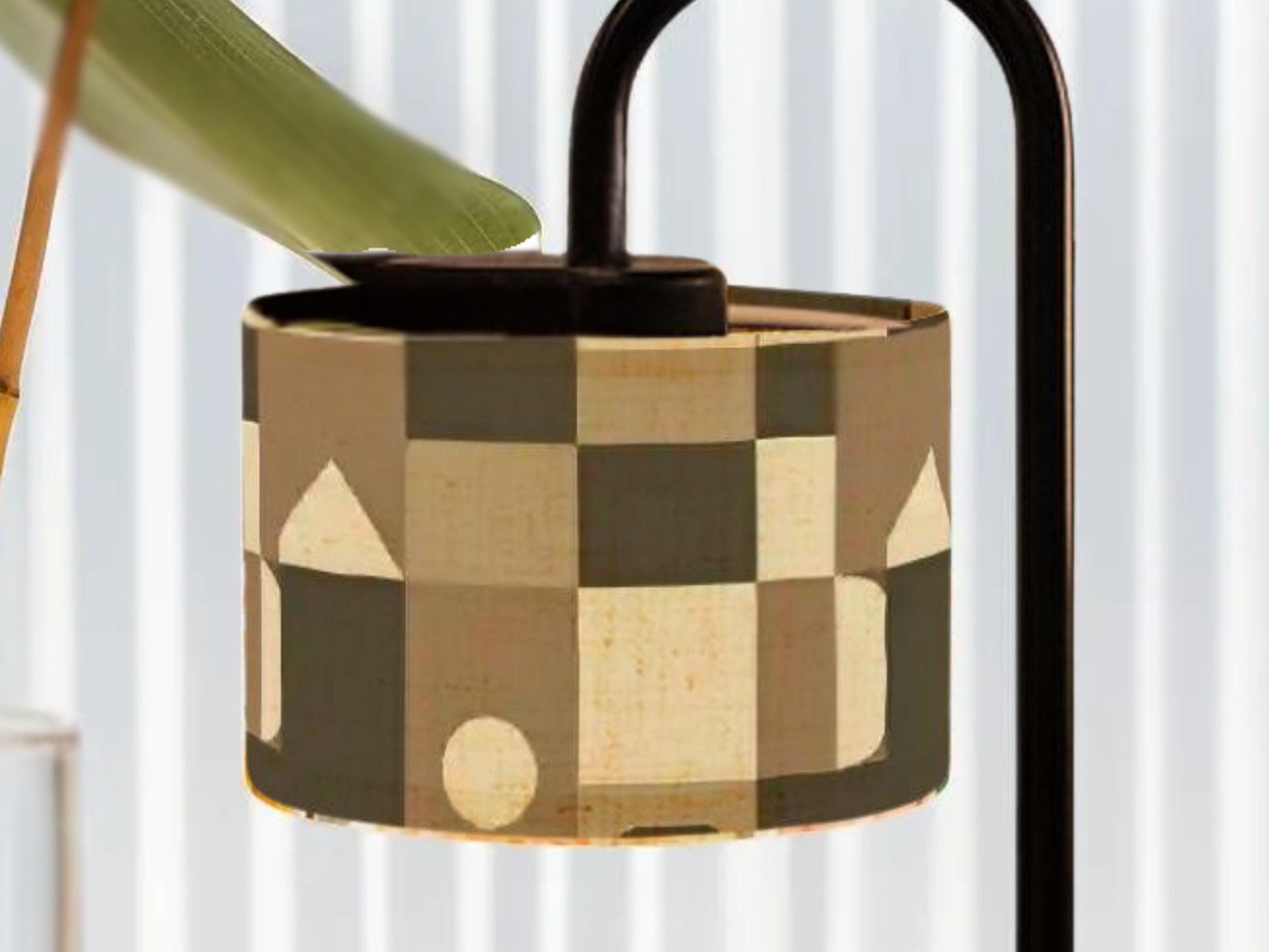Candle Warmer Lamp Scented Soy Wax Warmer Candle Lamp For Nightstand Geometric Brown Candle Housewarming Gift For Her Scent Candle Gift Idea
