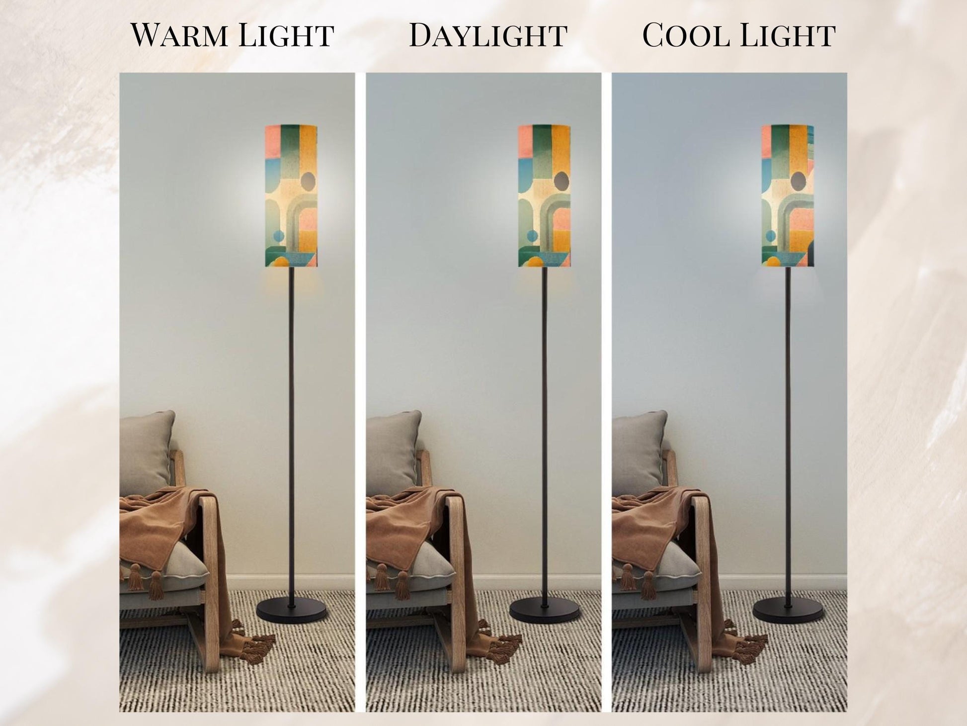 Floor Lamp Mid Century Modern Abstract Floor Lamp Retro MCM Floor Lighting Tall Lamp Geometric Minimalist Accent Lighting Vintage Mod Decor