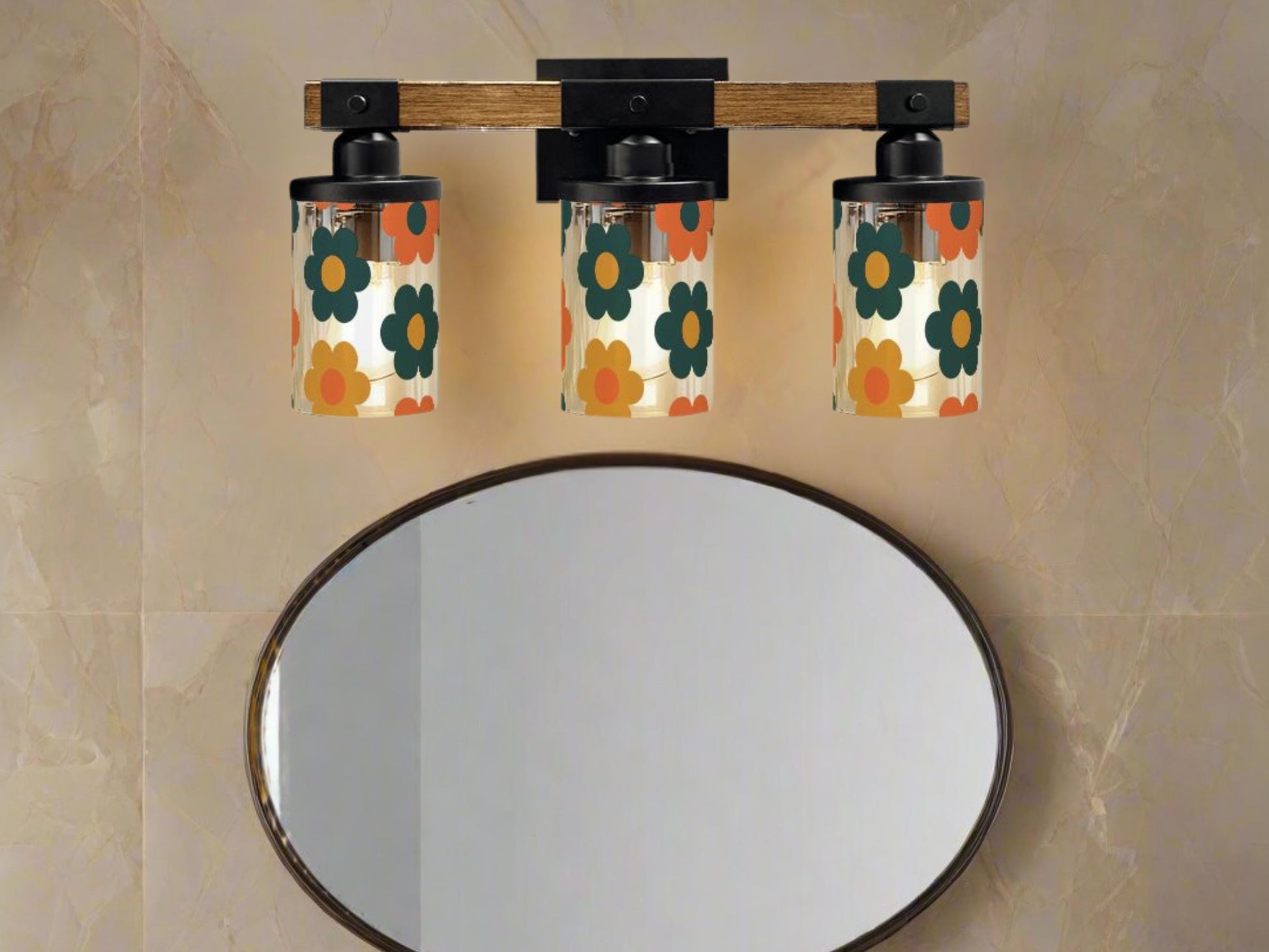 Luxury Vanity Lighting Mid Mod Bathroom Lighting Midcentury Modern 3-Light Decorative Metal and Glass Restroom Light MCM Over Sink Decor
