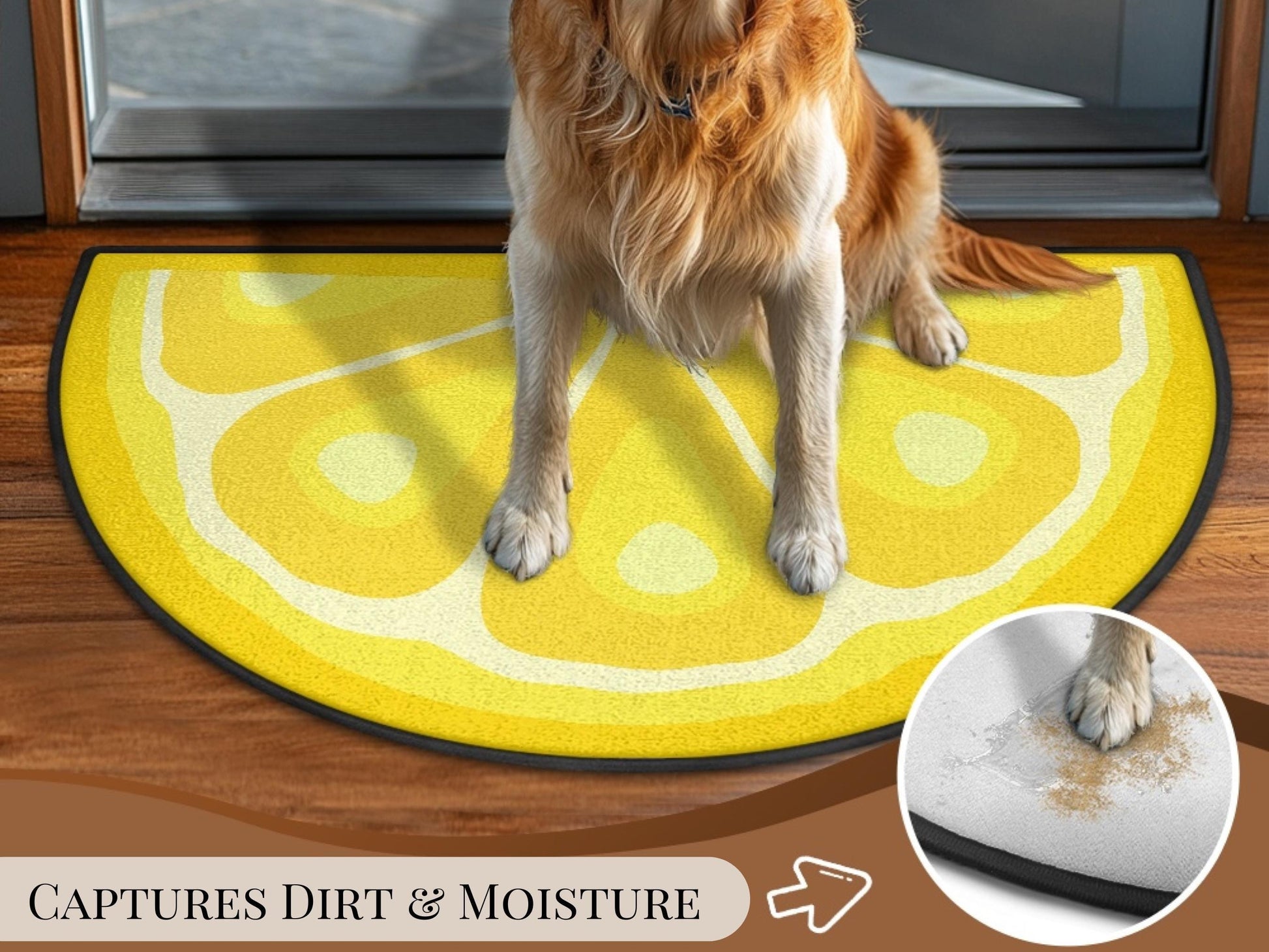 Welcome Mat Entryway Rug Semi-Circle Lem Slice Rug Indoor Modern Design Carpet Accent Welcome Mat Mid Mod Rug Soft Short Pile Midmod Rug