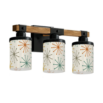 Retro Starburst Three-Light Vanity Fixture