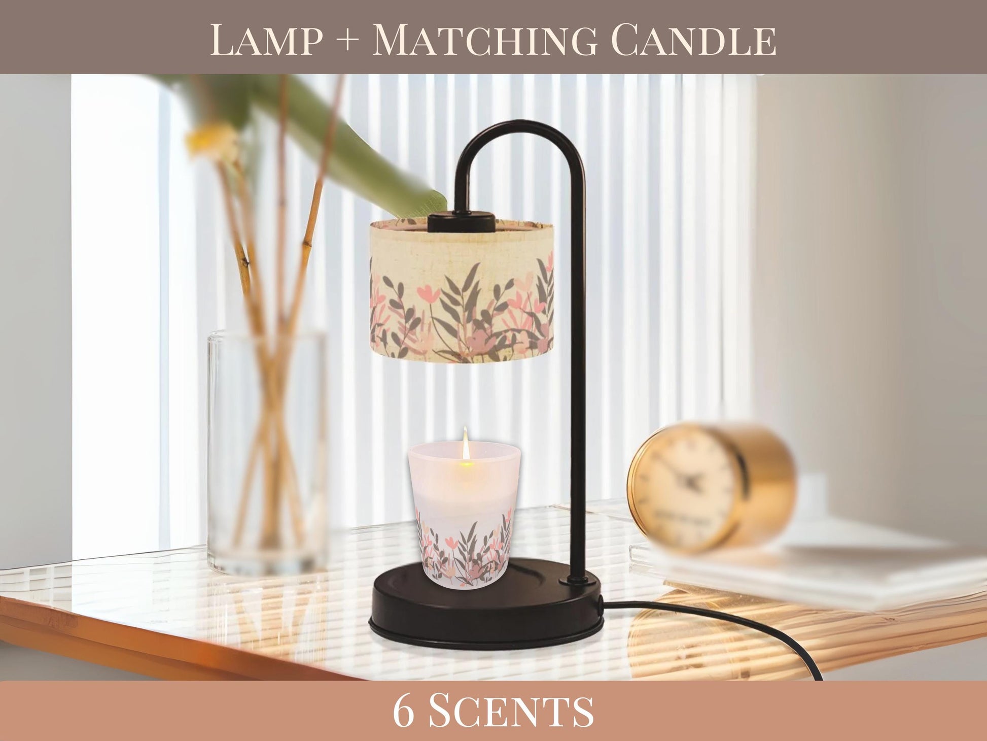 Wildflowers Candle Warmer Lamp For Nightstand Candle Scented Soy Wax Warmer Candle Lamp Housewarming Gift For Her Candle Gifting Idea Mom