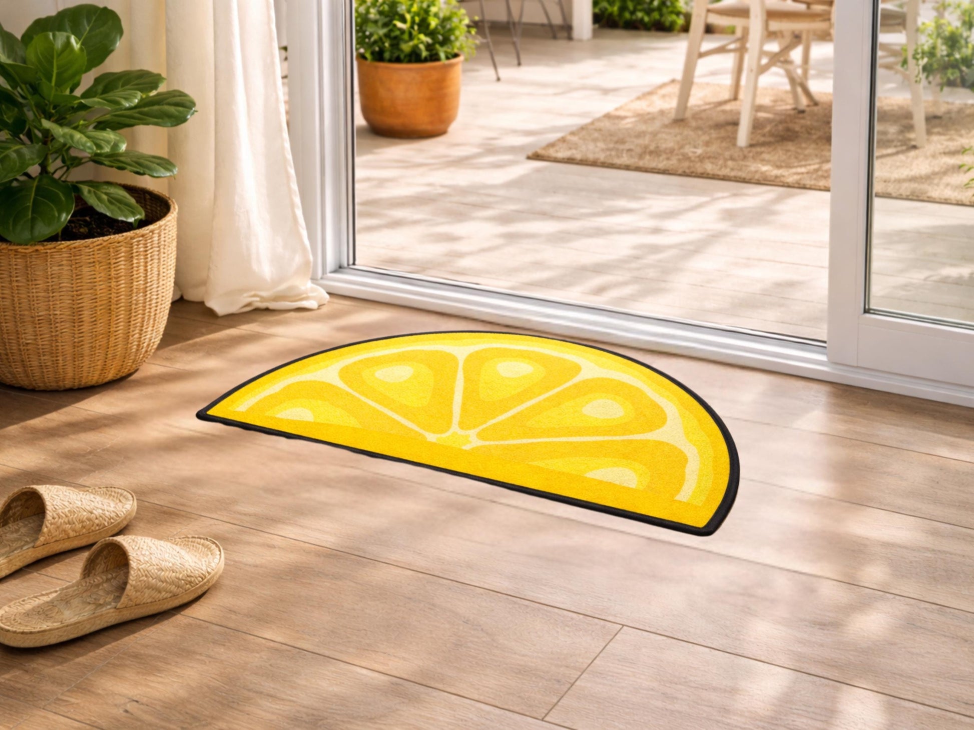Welcome Mat Entryway Rug Semi-Circle Lem Slice Rug Indoor Modern Design Carpet Accent Welcome Mat Mid Mod Rug Soft Short Pile Midmod Rug