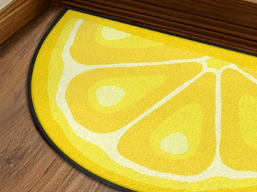 Welcome Mat Entryway Rug Semi-Circle Lem Slice Rug Indoor Modern Design Carpet Accent Welcome Mat Mid Mod Rug Soft Short Pile Midmod Rug