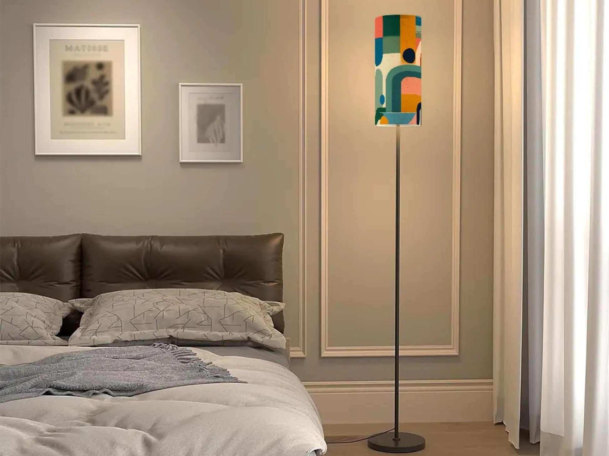 Floor Lamp Mid Century Modern Abstract Floor Lamp Retro MCM Floor Lighting Tall Lamp Geometric Minimalist Accent Lighting Vintage Mod Decor