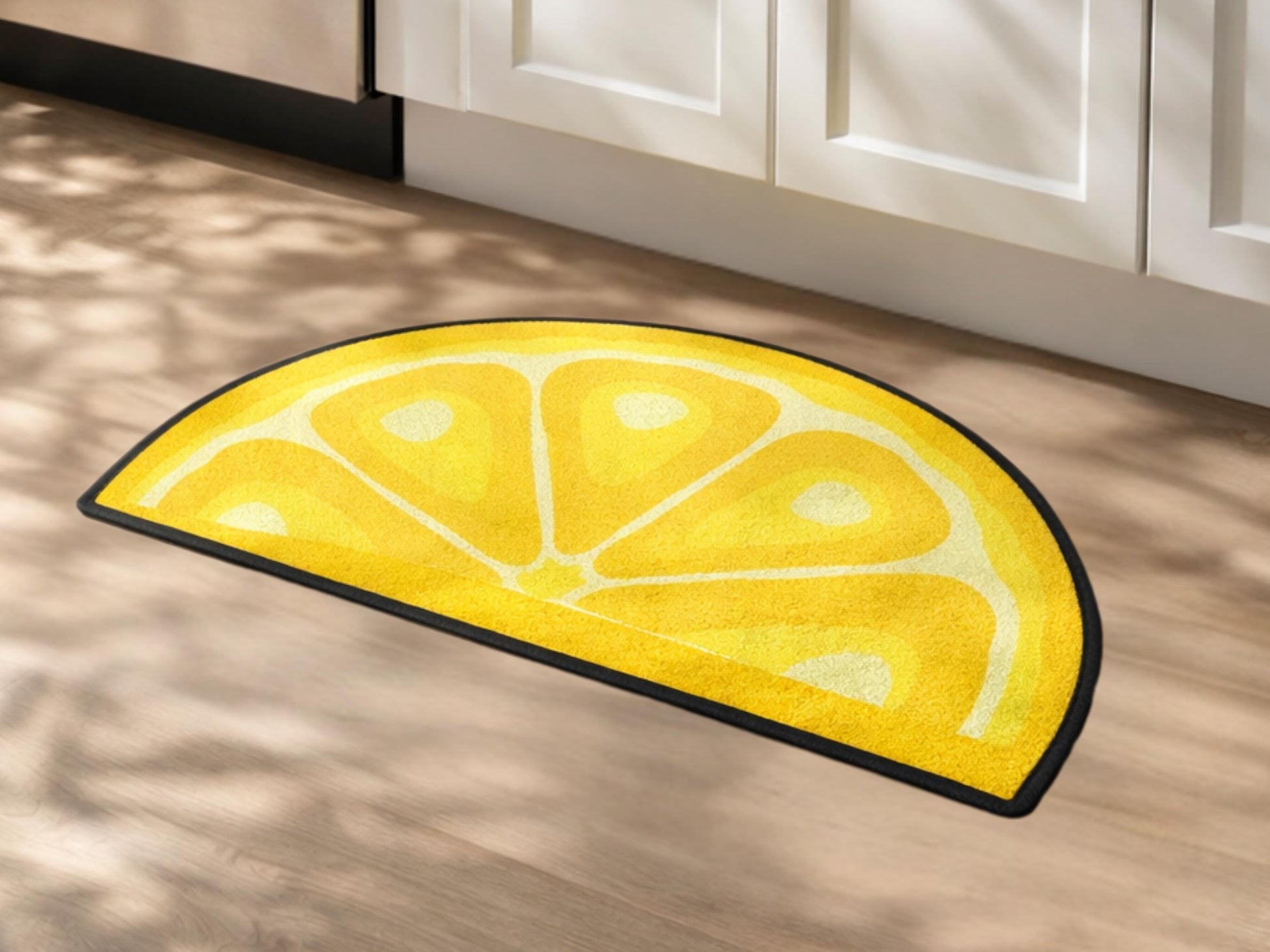 Welcome Mat Entryway Rug Semi-Circle Lem Slice Rug Indoor Modern Design Carpet Accent Welcome Mat Mid Mod Rug Soft Short Pile Midmod Rug
