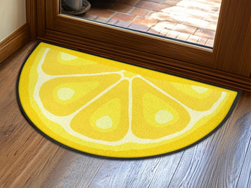 Welcome Mat Entryway Rug Semi-Circle Lem Slice Rug Indoor Modern Design Carpet Accent Welcome Mat Mid Mod Rug Soft Short Pile Midmod Rug