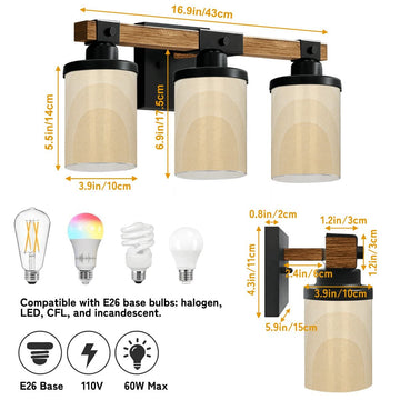 Sand Arch Three-Light Vanity Fixture