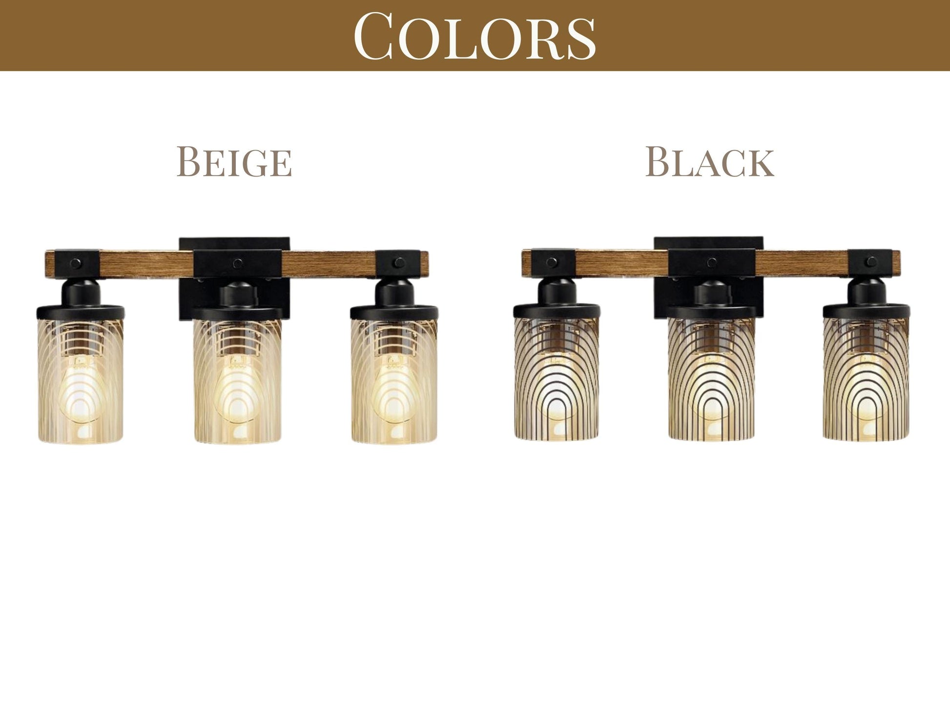Luxury Bathroom Lighting Minimalist Vanity Light Fixture 3-Light Decorative Metal and Glass Restroom Light Lined Arch Light Over Sink Decor