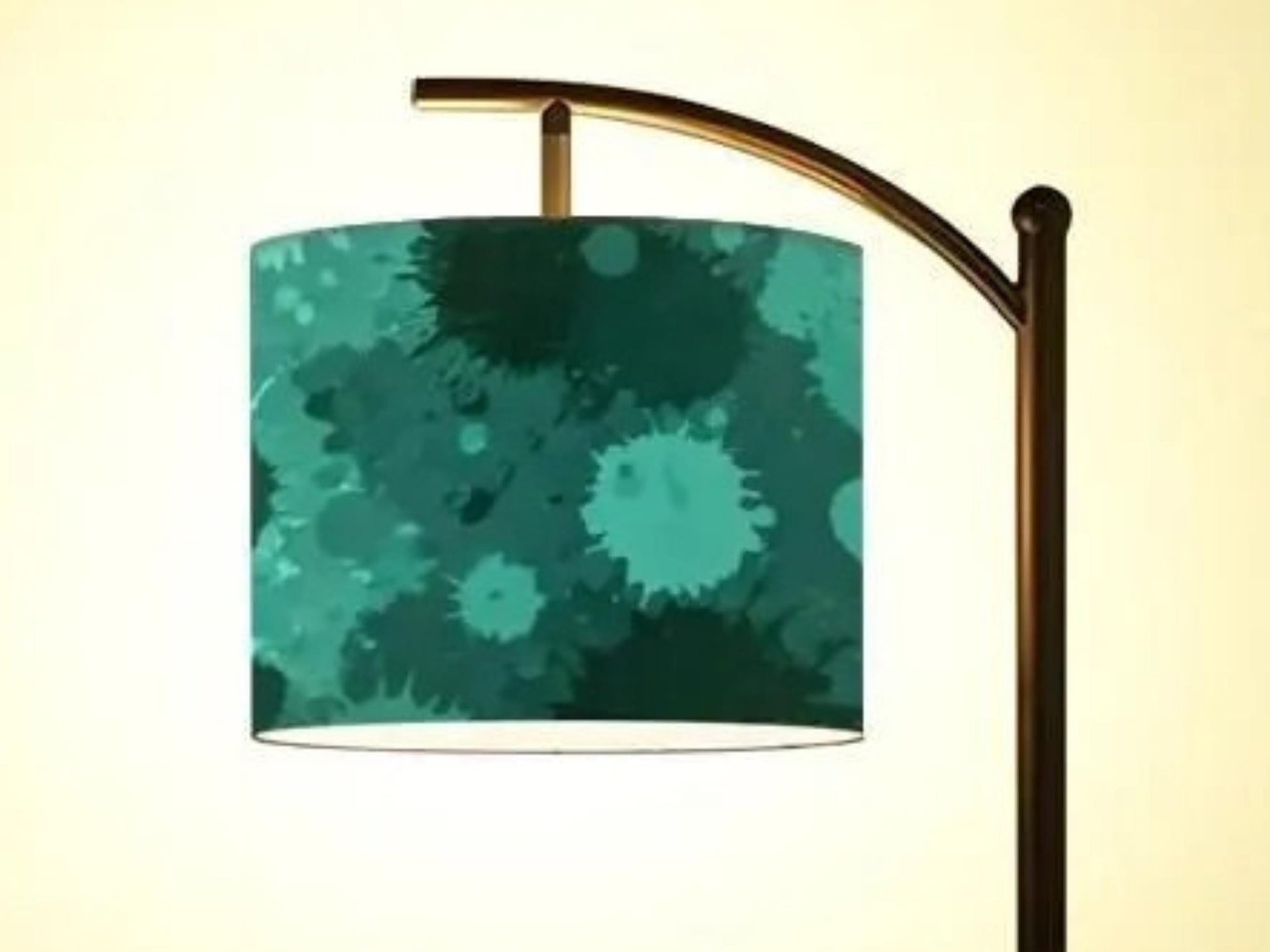 Arc Floor Lamp Modern Splash Teal Splatter Living Room Lamp Gift Housewarming Present Idea Modern Design Bedroom Lighting Floor Lamp Gift