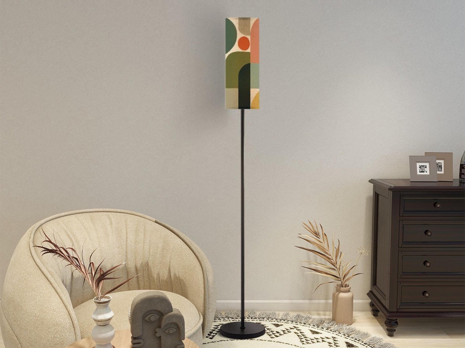 Mid Century Modern Abstract Floor Lamp Retro MCM Floor Lighting Tall Lamp Geometric Minimalist Accent Lighting Vintage Mod Decor Floor Lamp