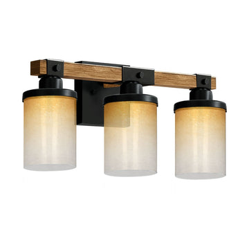 Warm Golden Ombre Three-Light Vanity Fixture