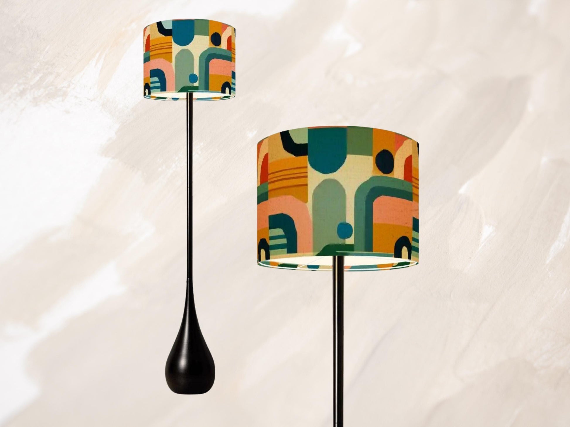 Floor Lamp Remote Control Midcentury Modern Teardrop Living Room Lamp Gift Housewarming Present Idea MCM Design Bedroom Lighting Floor Lamp