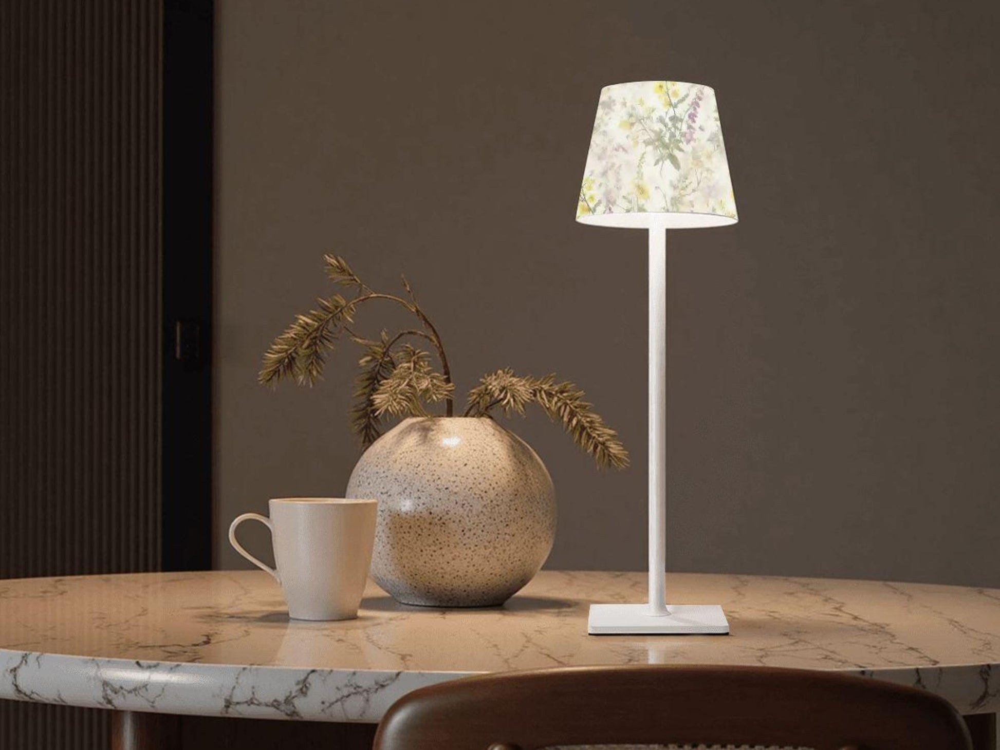 Cordless Table Lamp LED Touch Activated Desk Lamp Wildflower Rechargeable Lamp Nightstand Dimmable Table Lamp Stepless Dimming By Touch Lamp