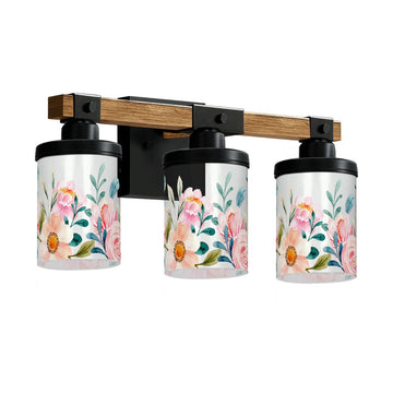 Blush Botanical Bouquet Three-Light Vanity Fixture