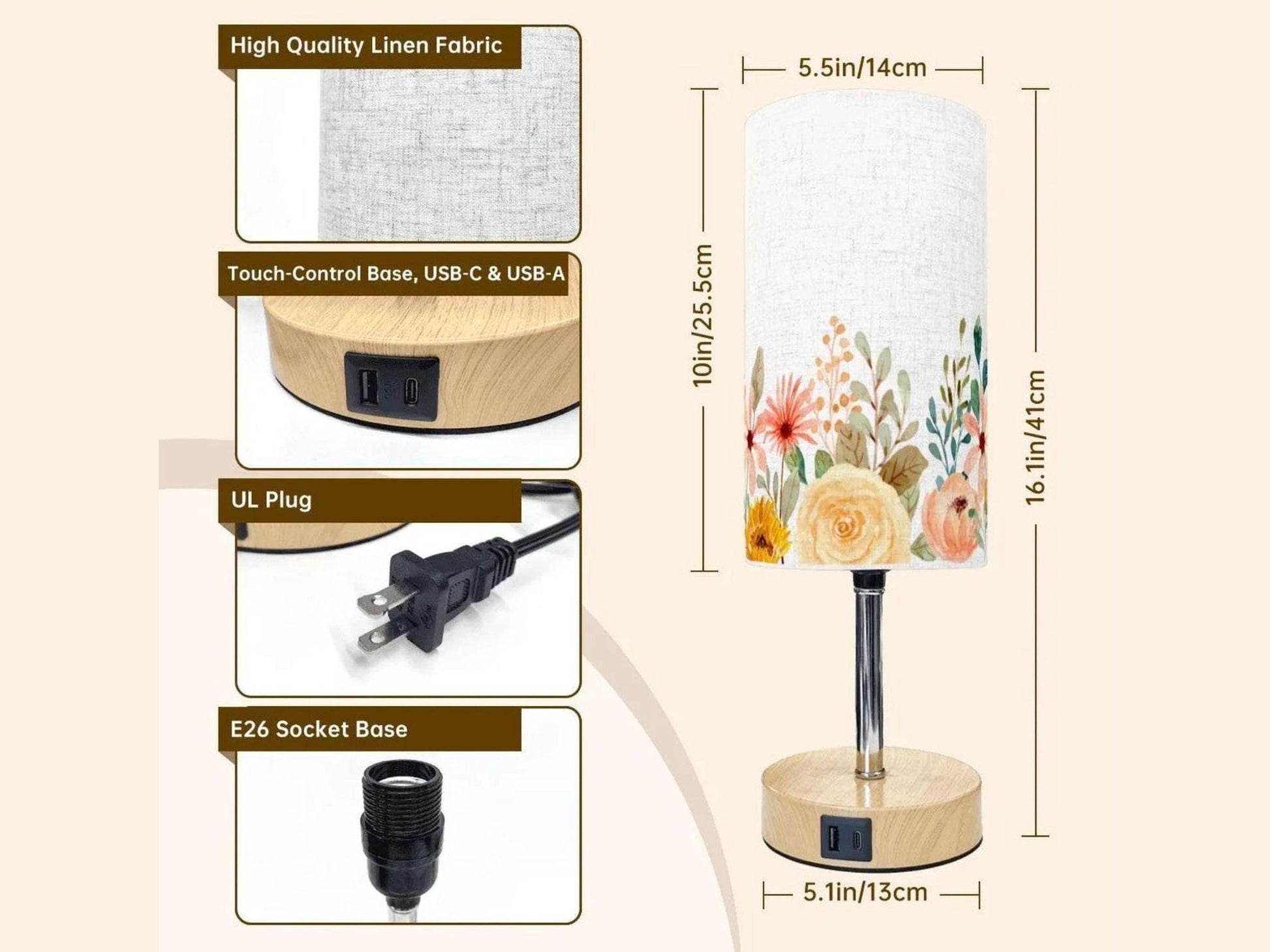 Table Lamp Touch Activated On Off Floral Watercolor Flowers Lamp With USB Small Desk Lamp For Office Wood Desk Lamp Lighting for Living RoomTable Lamp Touch Activated On Off Floral Watercolor Flowers Lamp With USB Small Desk Lamp For Office Wood Desk Lamp Lighting for Living Room Table Lamp Touch Activated On Off Floral Watercolor Flowers Lamp With USB Small Desk Lamp For Office Wood Desk Lamp Lighting for Living Room