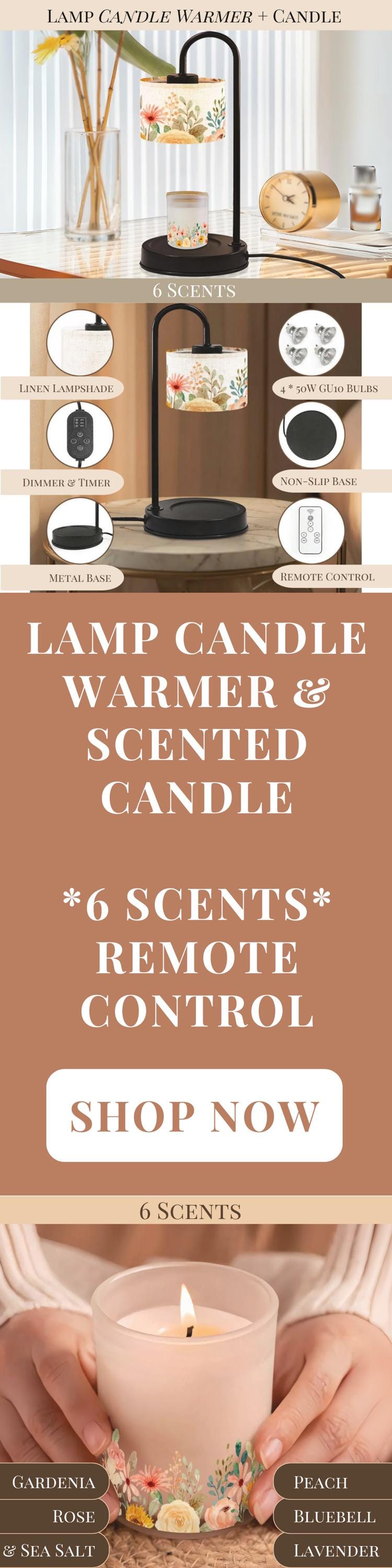 Candle Warmer Lamp For Nightstand Floral Candle Scented Soy Wax Warmer Candle Lamp Housewarming Gift For Her Rose Scent Candle Gift Idea Mom