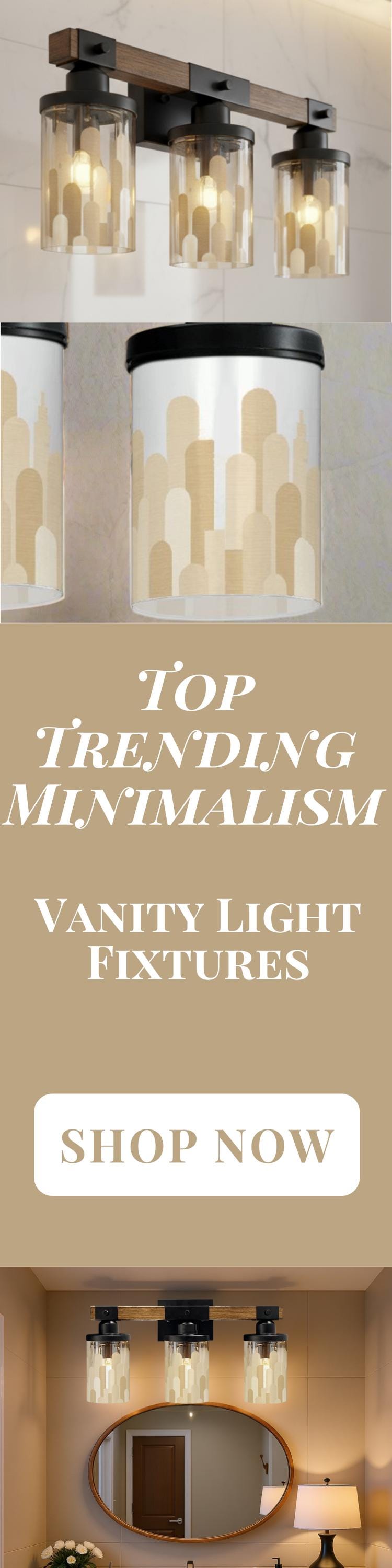 Bathroom Vanity Lighting Skyline Vanity Light Fixture 3-Light Decorative Metal and Glass Restroom Light City Sky Line Light Over Sink Decor