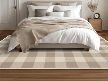 Beige Large Area Rug Custom Size Modern Farmhouse Living Room Rug Indoor Rectangle Design Carpet Round Family Room Rug Soft Short Pile