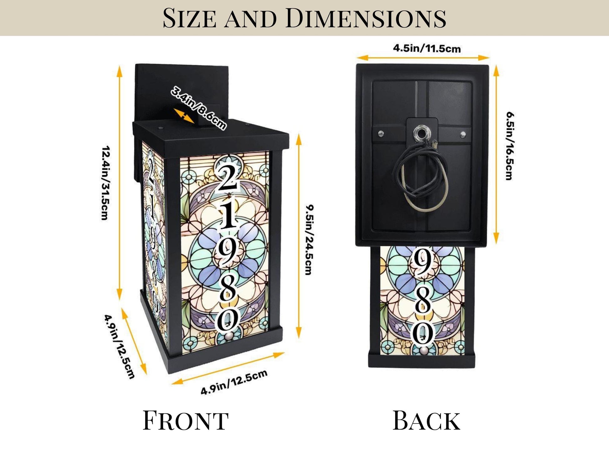 Porch Wall Light Personalized With House Number Stained Glass Wall Sconce Outdoor Lighting Fixture Custom Address Number Lamp Garage Sconce