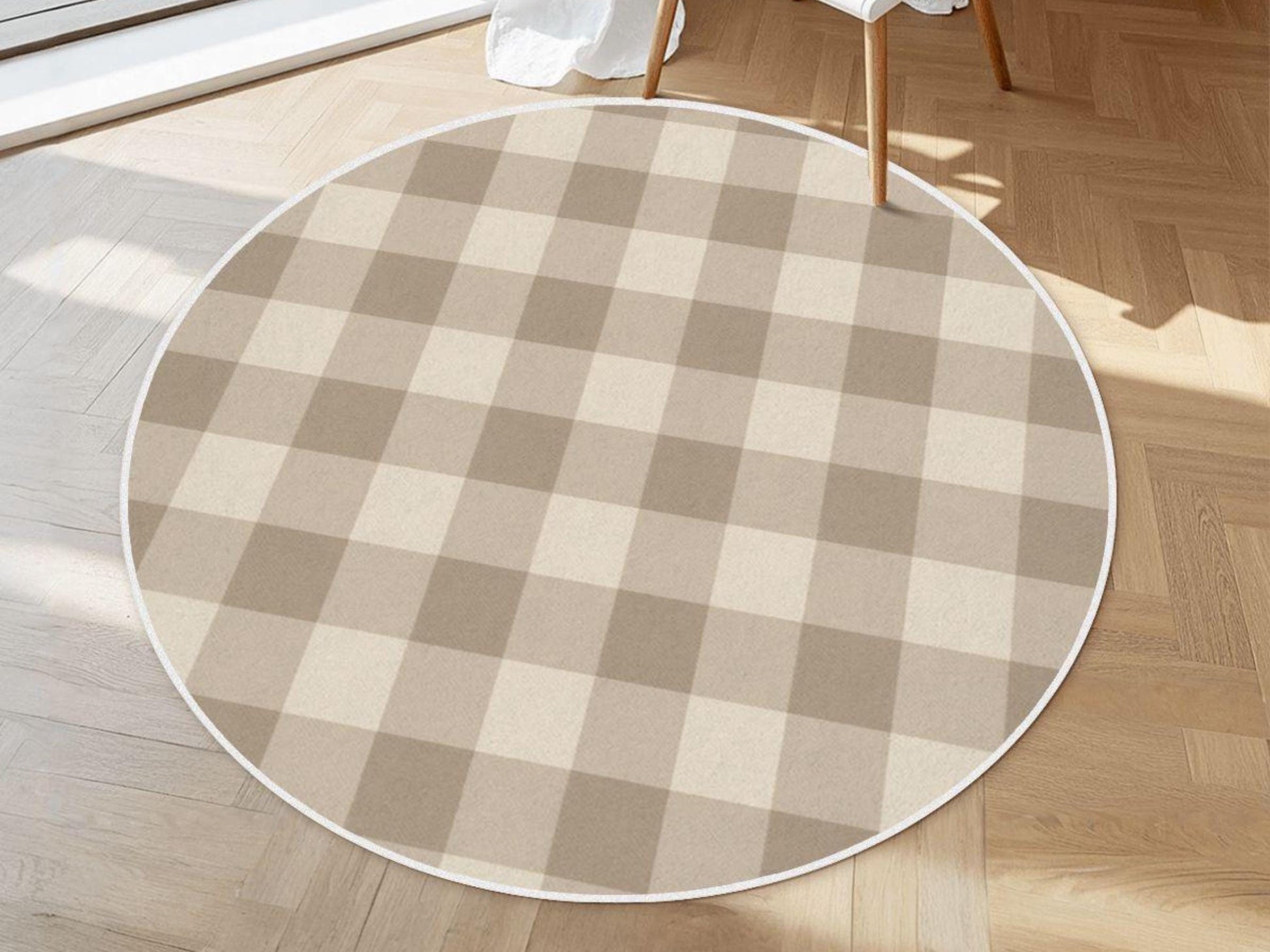 Beige Large Area Rug Custom Size Modern Farmhouse Living Room Rug Indoor Rectangle Design Carpet Round Family Room Rug Soft Short Pile