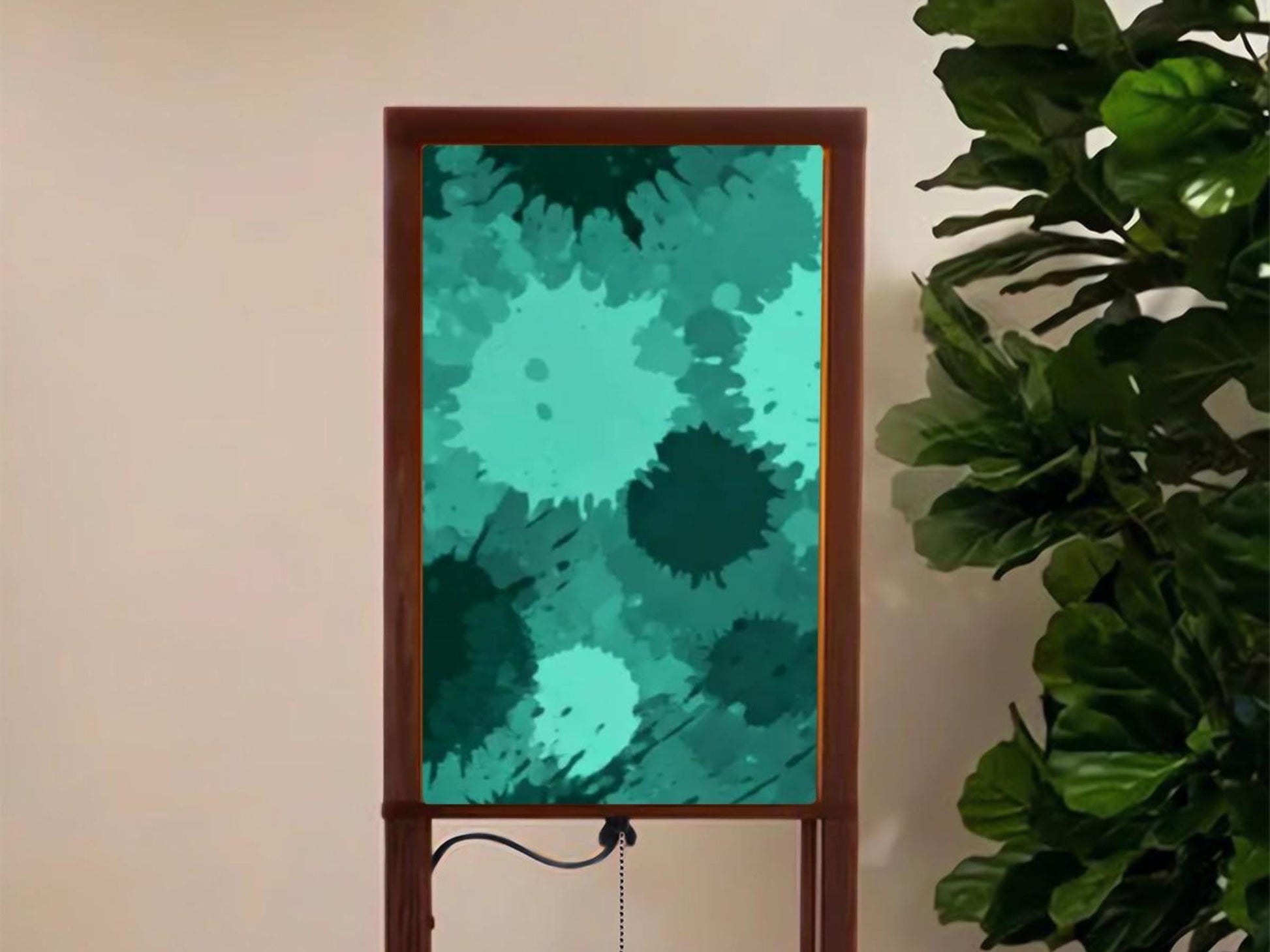 Floor Lamp Wooden Shelves Teal USB Floor Lamp Living Room Lighting Made in USA Floor Lamp With 3 Shelves Bedroom Lighting for Living Room