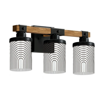 Black Arch Lines Three-Light Vanity Fixture