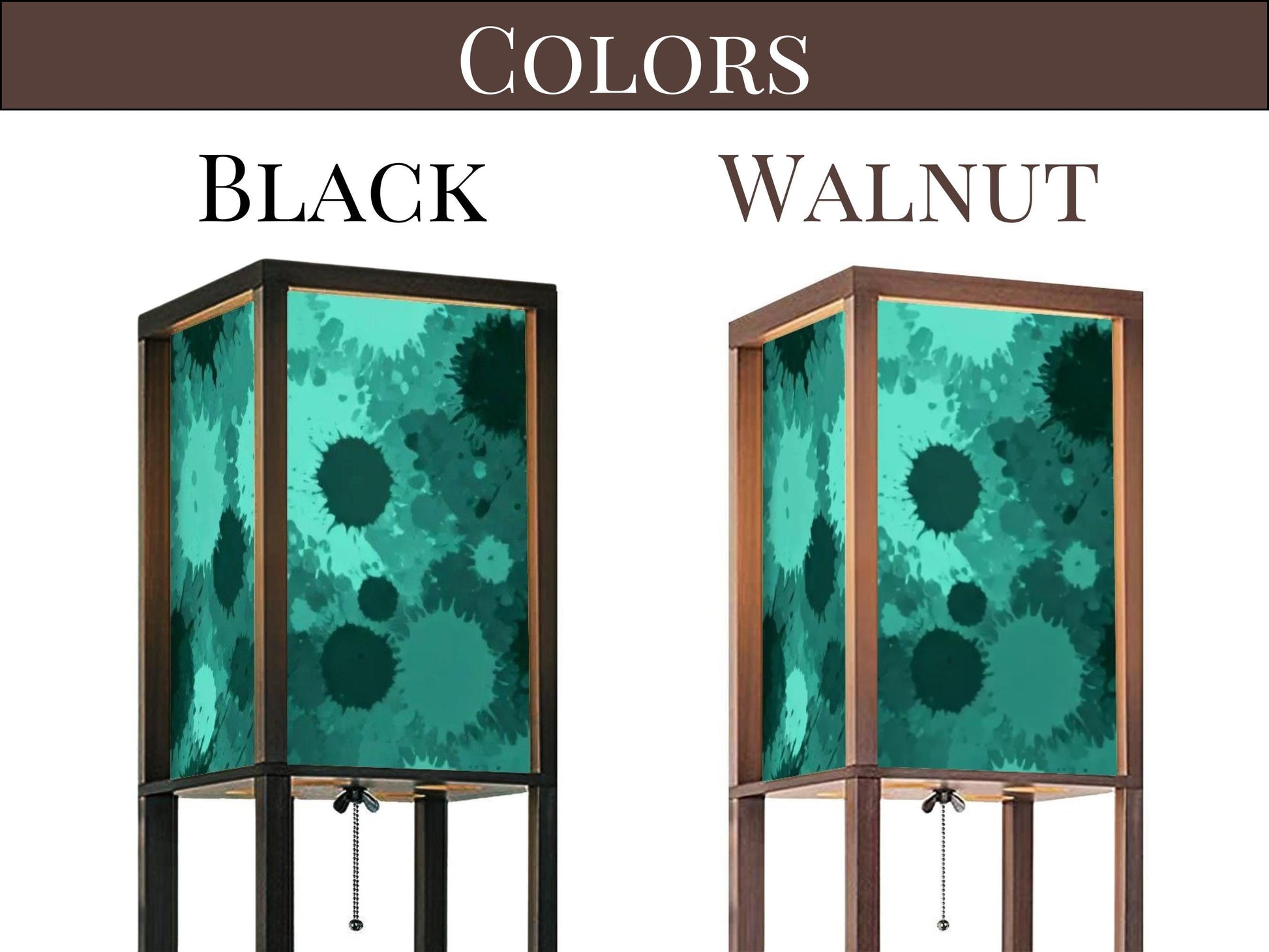 Floor Lamp Wooden Shelves Teal USB Floor Lamp Living Room Lighting Made in USA Floor Lamp With 3 Shelves Bedroom Lighting for Living Room