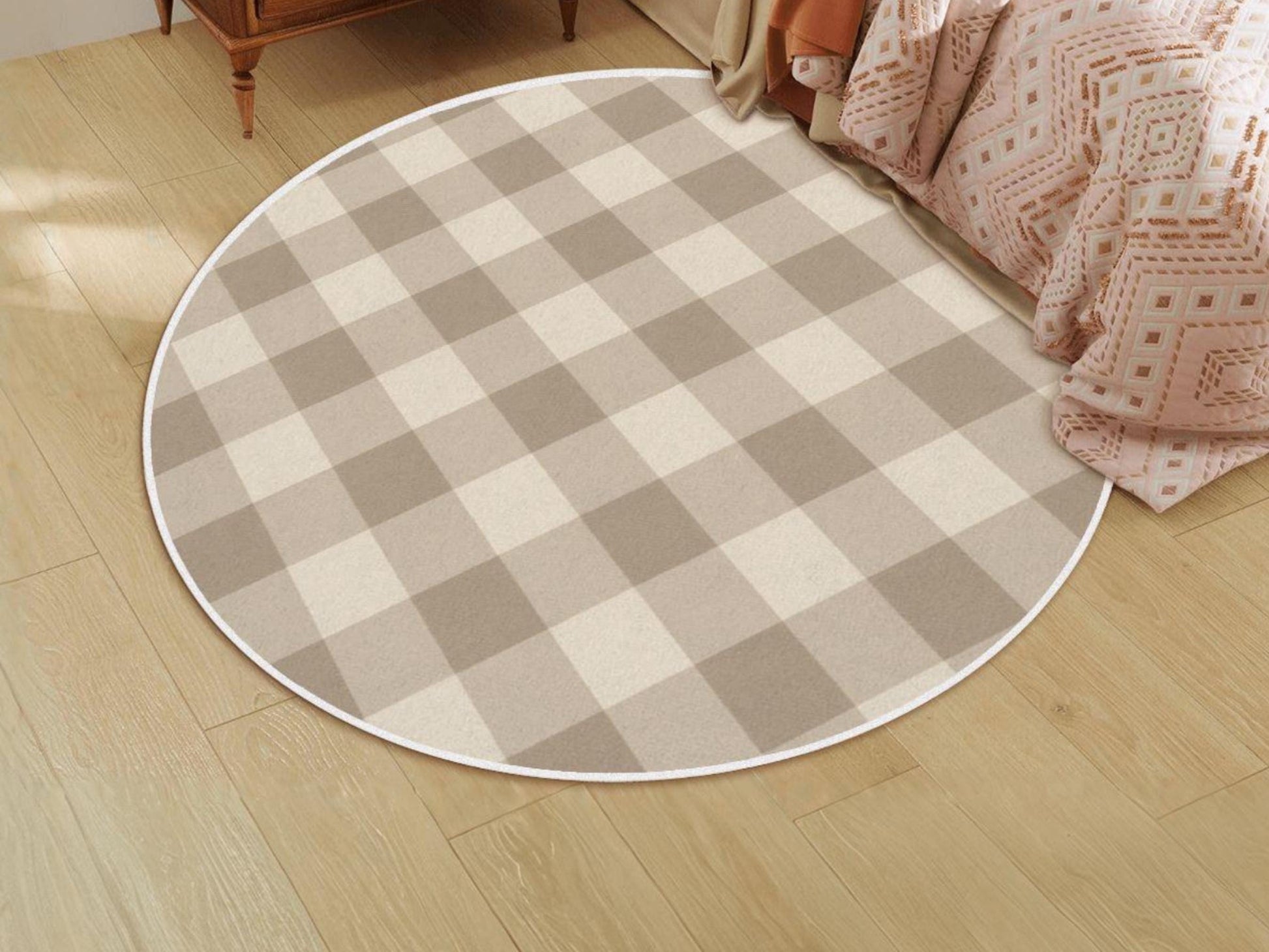 Beige Large Area Rug Custom Size Modern Farmhouse Living Room Rug Indoor Rectangle Design Carpet Round Family Room Rug Soft Short Pile