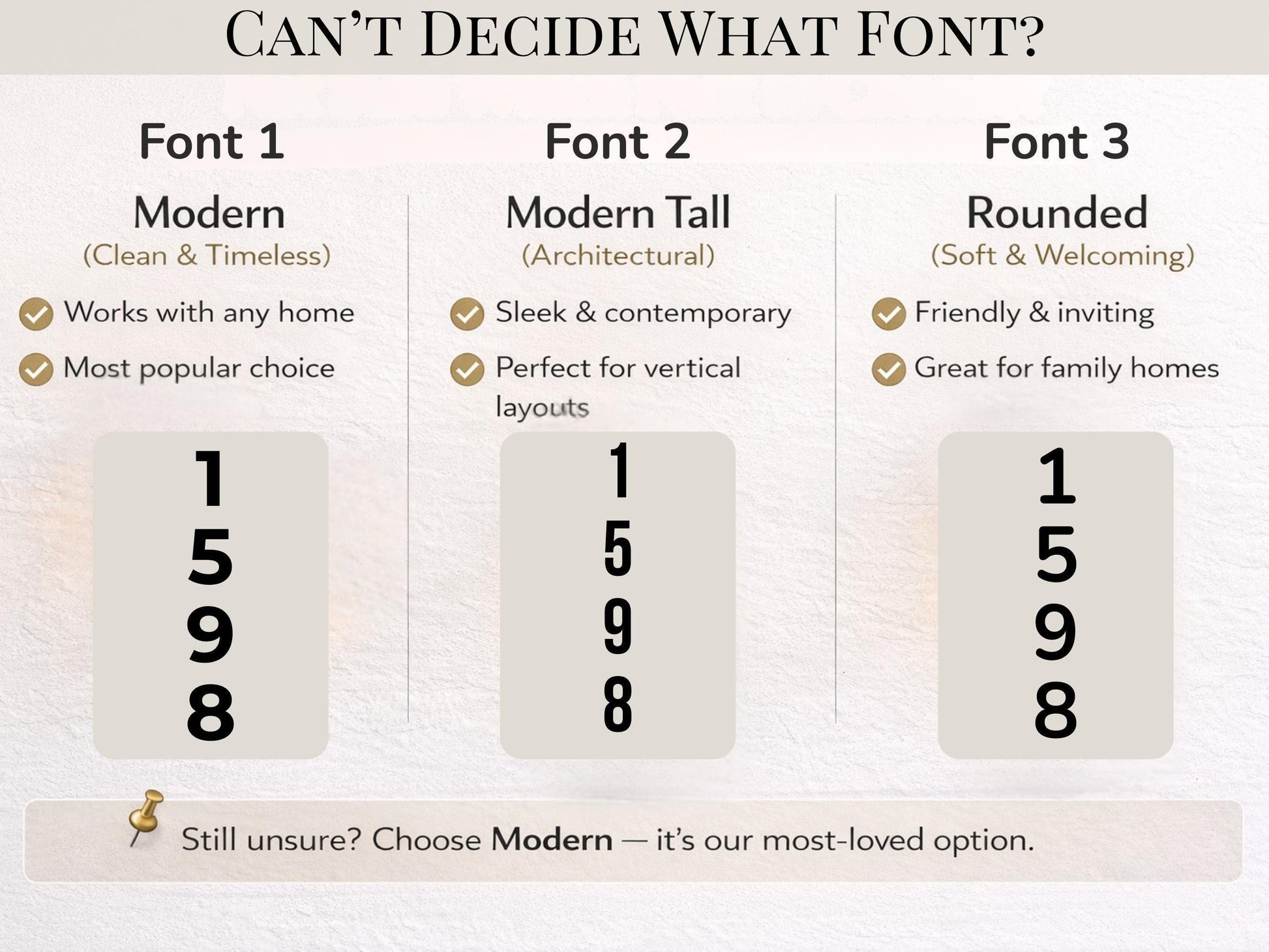 horizontal and vertical house number layout options for porch light