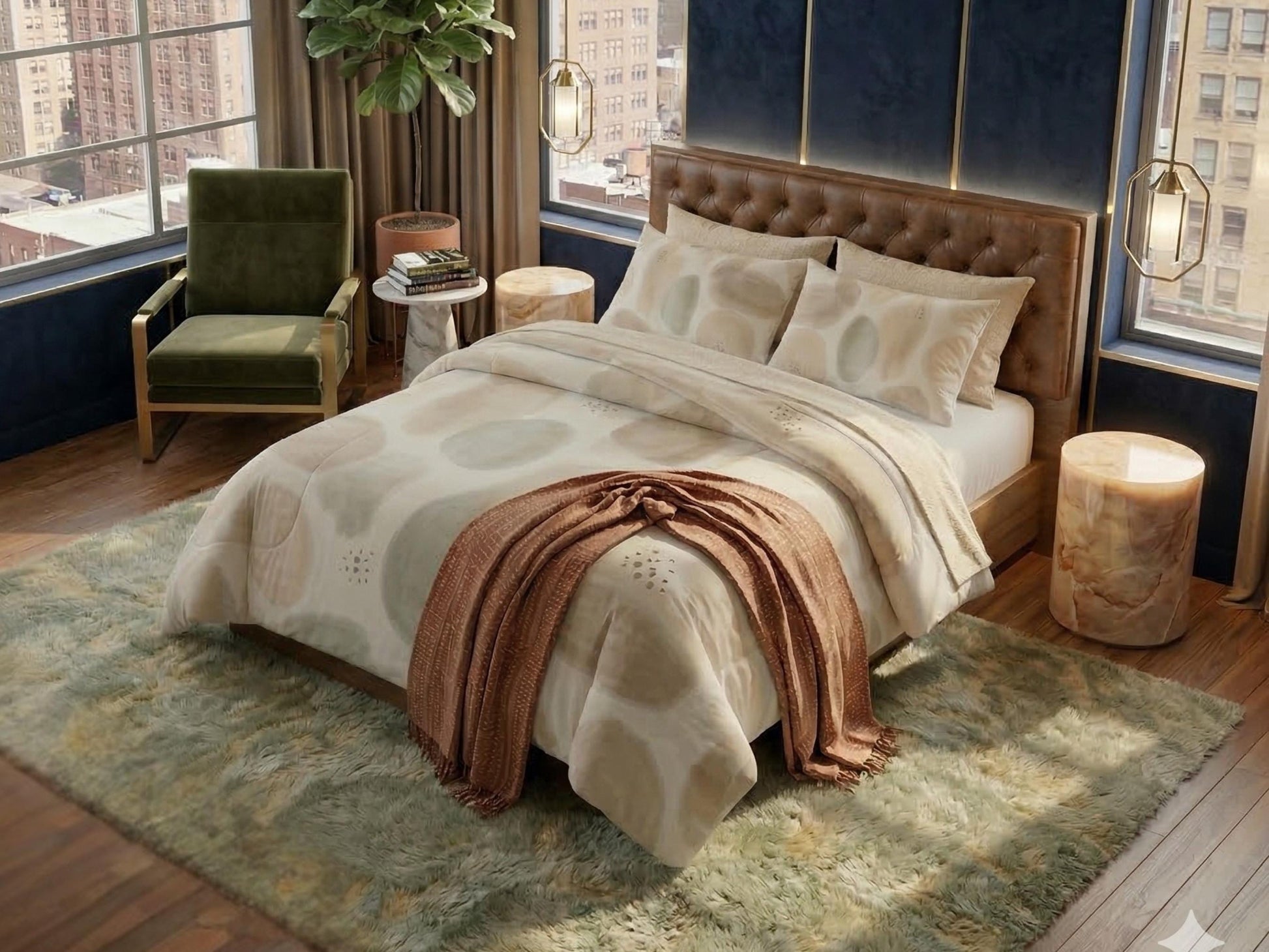 Comforter Set Neutral Organic Abstract Modern Minimal Bedding Cream Taupe Boho Bed Set Scandi Bedroom Decor King Queen Full Twin Pillowcase