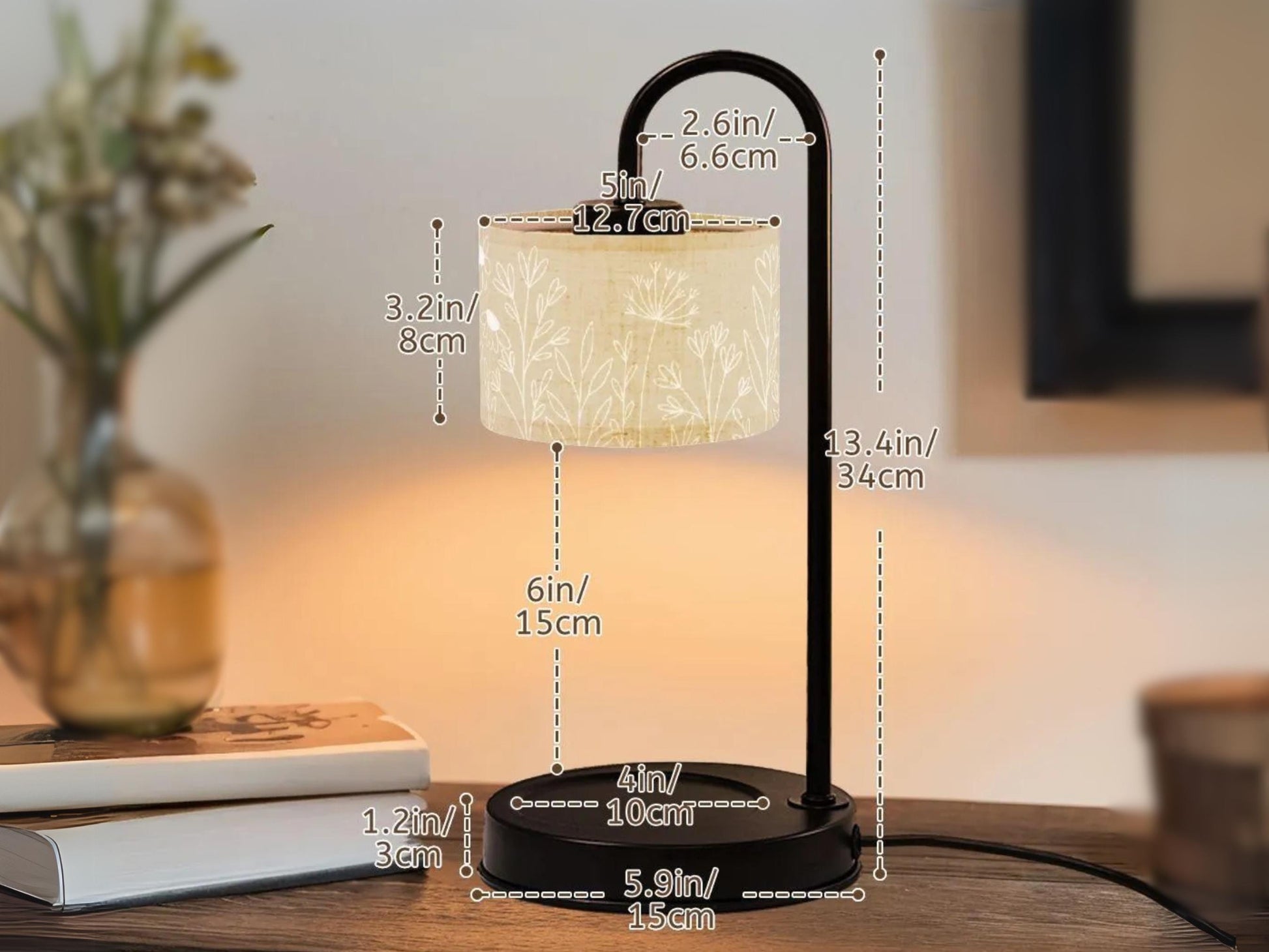 Wildflowers Candle Warmer Lamp For End Table Candle Scented Soy Wax Warmer Candle Lamp Housewarming Gift For Her Candle Gifting Idea Mom