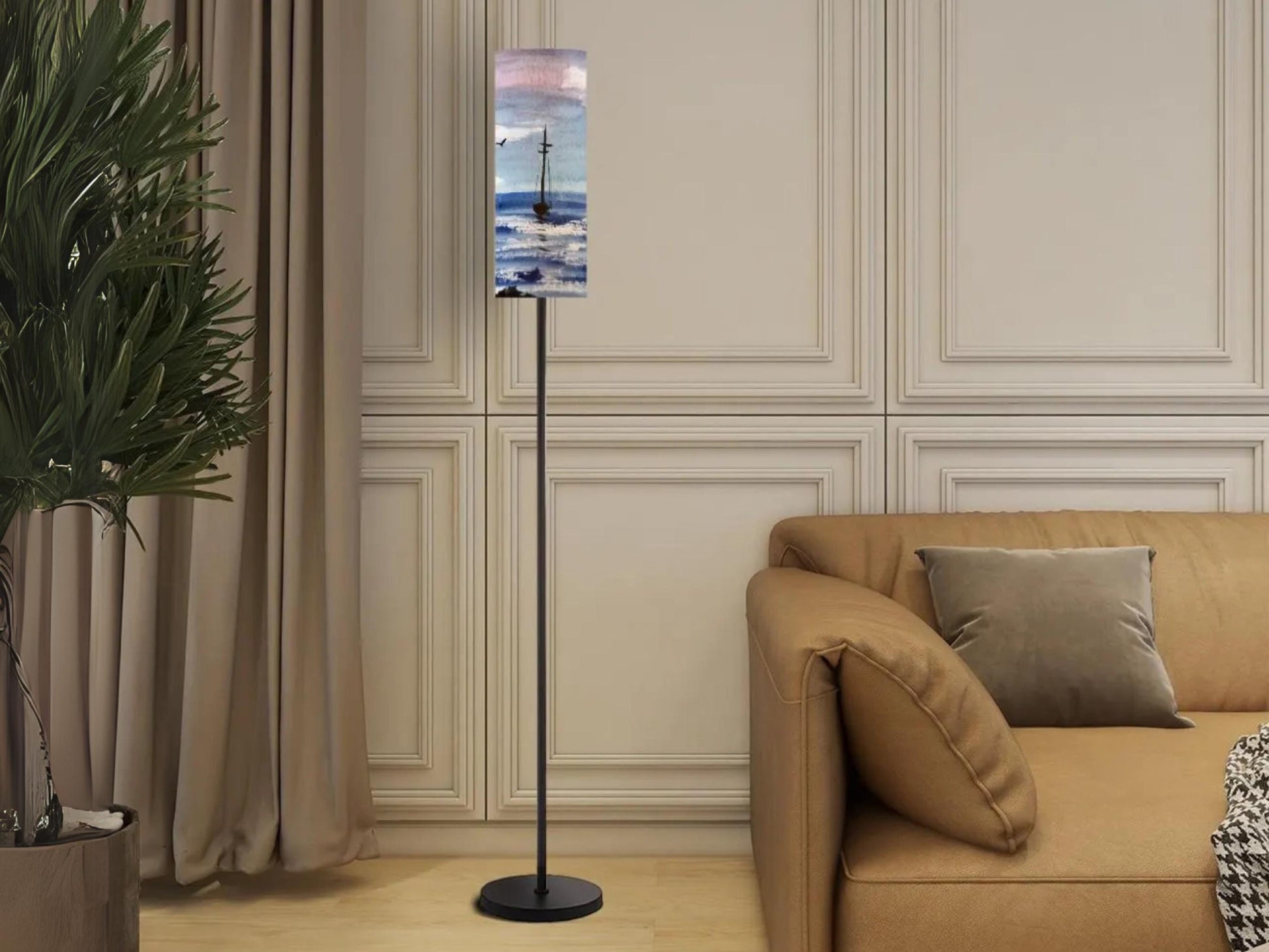 Floor Lamp Mid Century Modern Coastal Floor Lamp Retro MCM Floor Lighting Tall Lamp Sailing Ocean Lover Accent Lighting Vintage Mod Decor