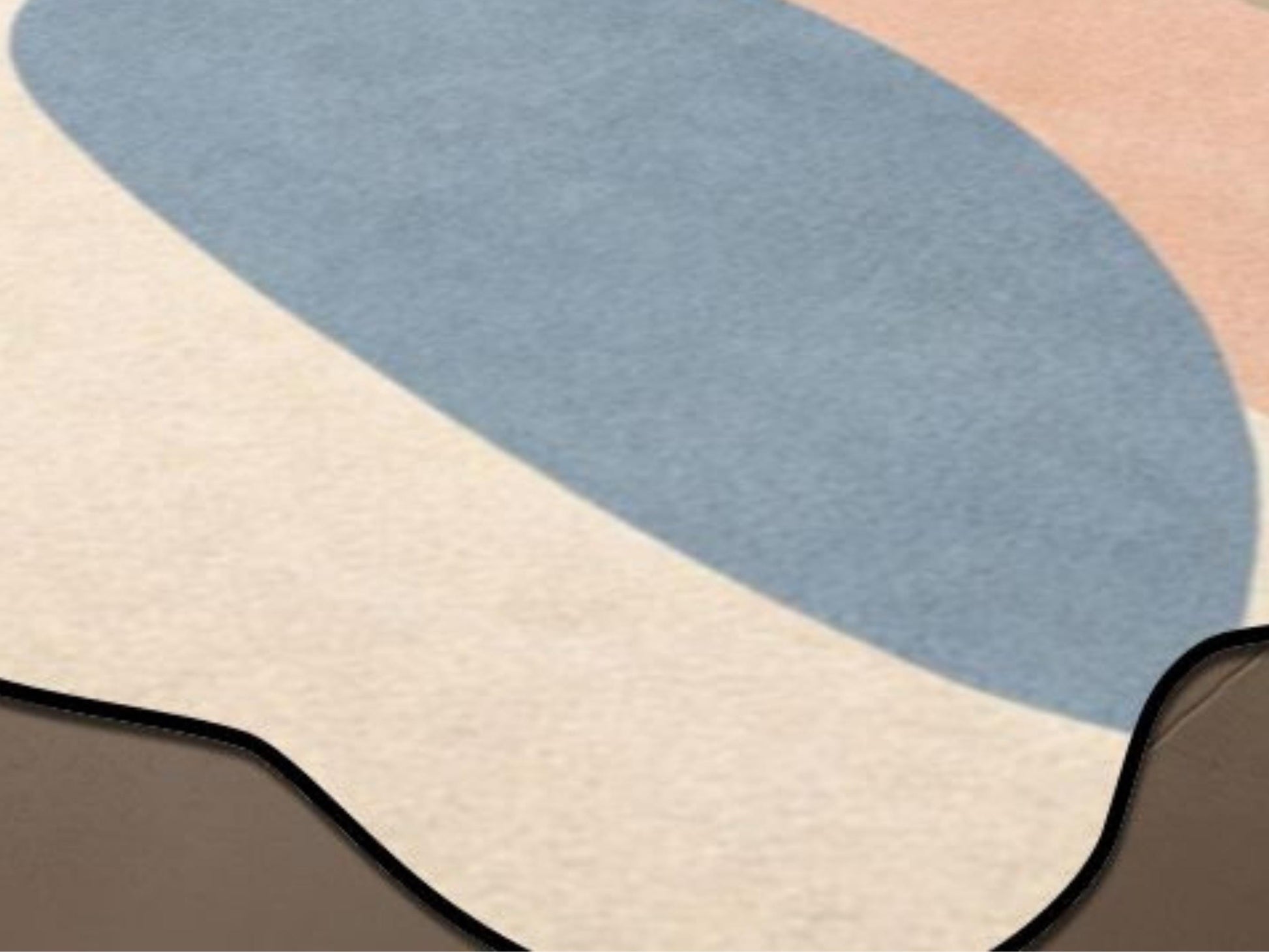 Organic Abstract Rug Scalloped Edge Area Rug Modern Scandinavian Rug Mid Century Designer Rug Neutral Living Room Rug Minimalist Carpet