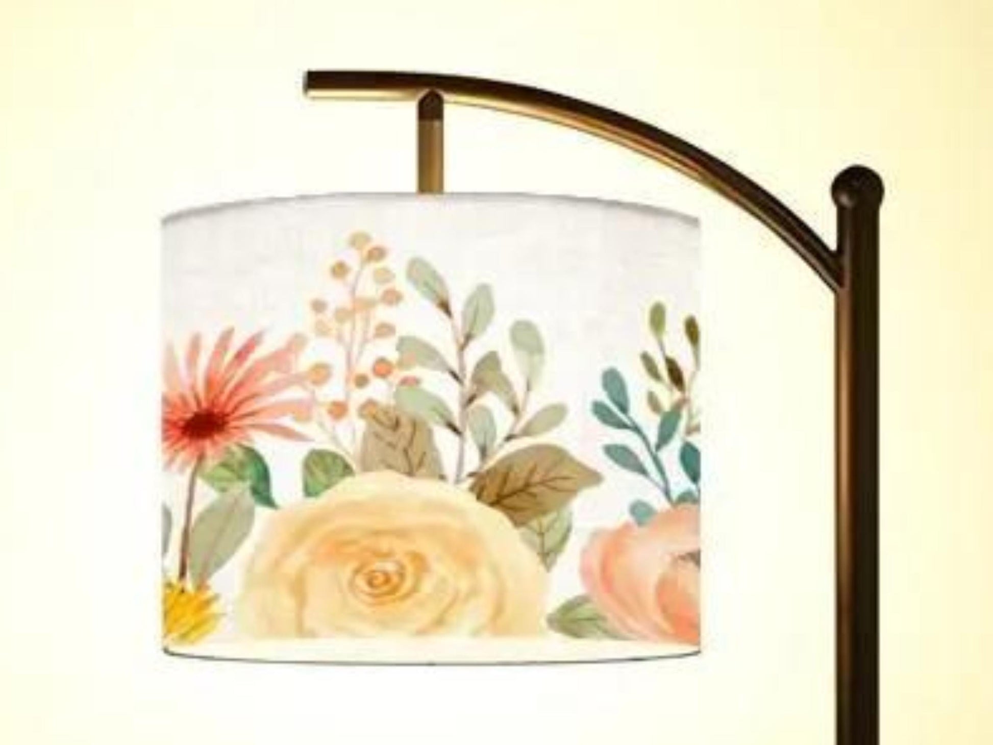 Modern Watercolor Floral Living Room Lamp