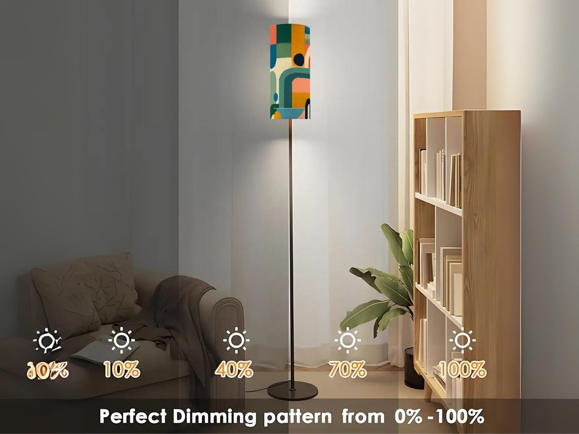 Floor Lamp Mid Century Modern Abstract Floor Lamp Retro MCM Floor Lighting Tall Lamp Geometric Minimalist Accent Lighting Vintage Mod Decor